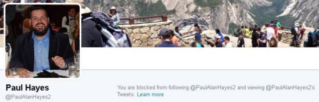 councillor paul hayes blocks me