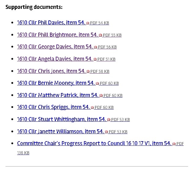 2 councillor names with linked items in the globe echo and local papers