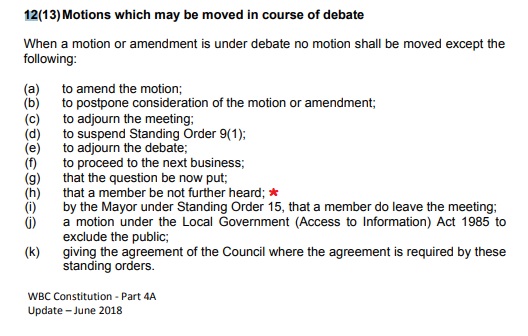 member be not further heard under 12(13)