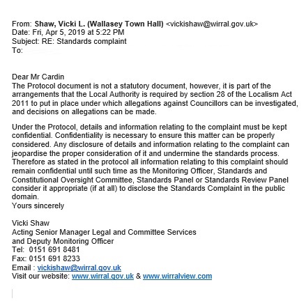 05 04 19 - email 1 from Vicki Shaw at Wirral Council