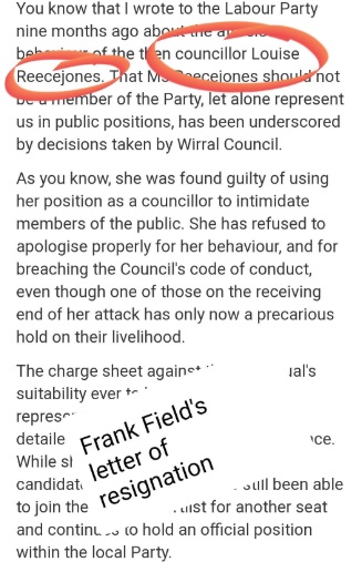 Frank field resignation letter