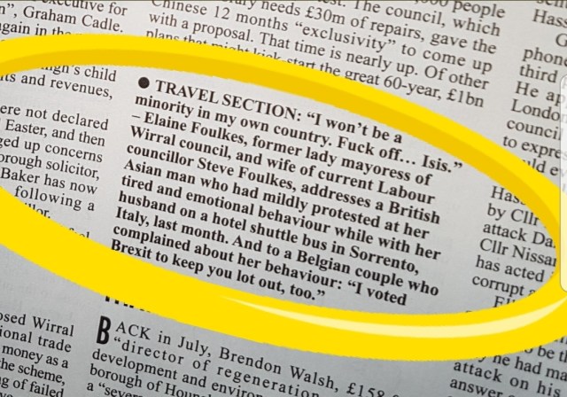 Private Eye - Elaine Foulkes racism