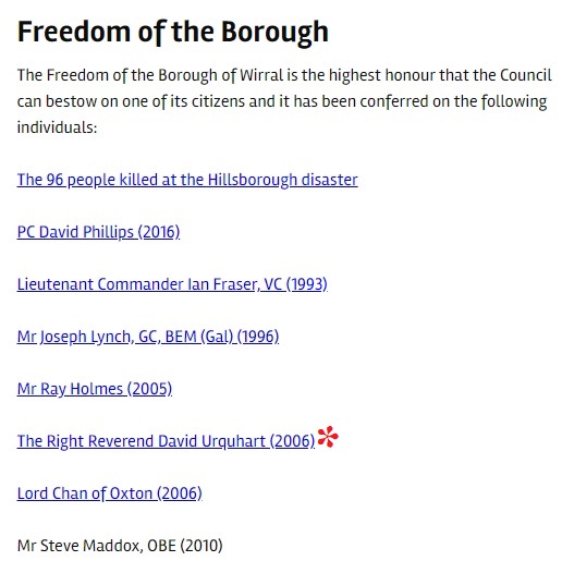 freedom of the borough of wirral recipients