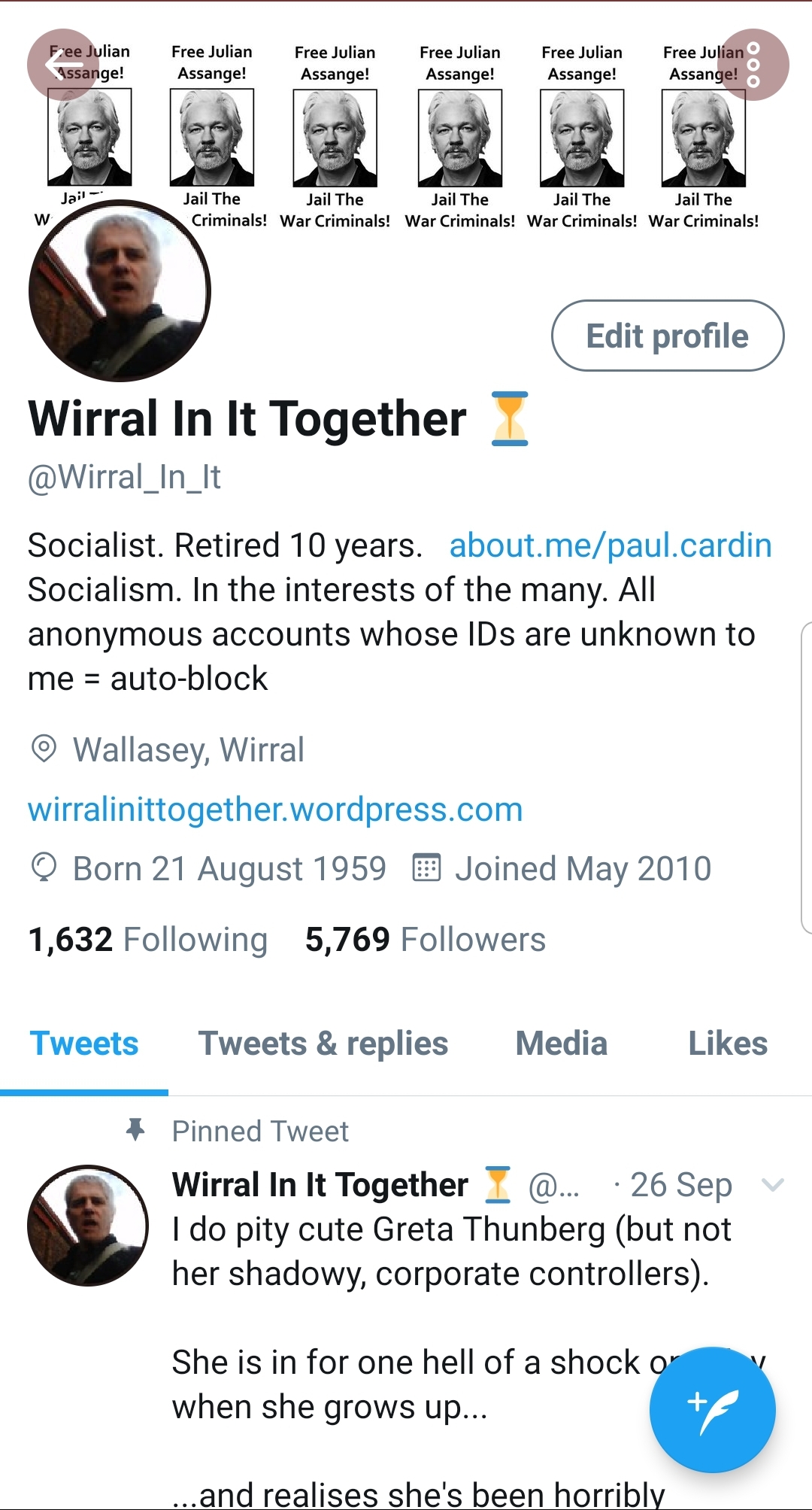 twitter profile before ban