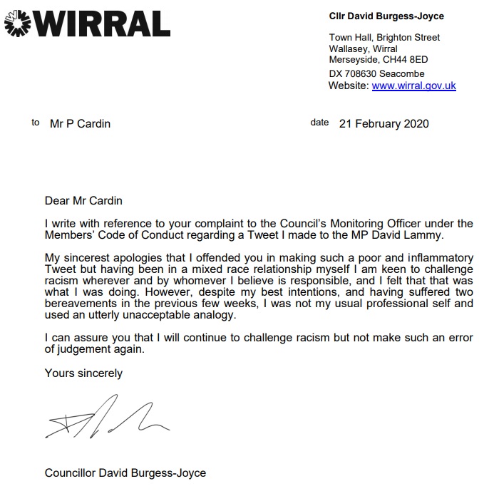 burgess joyce apology