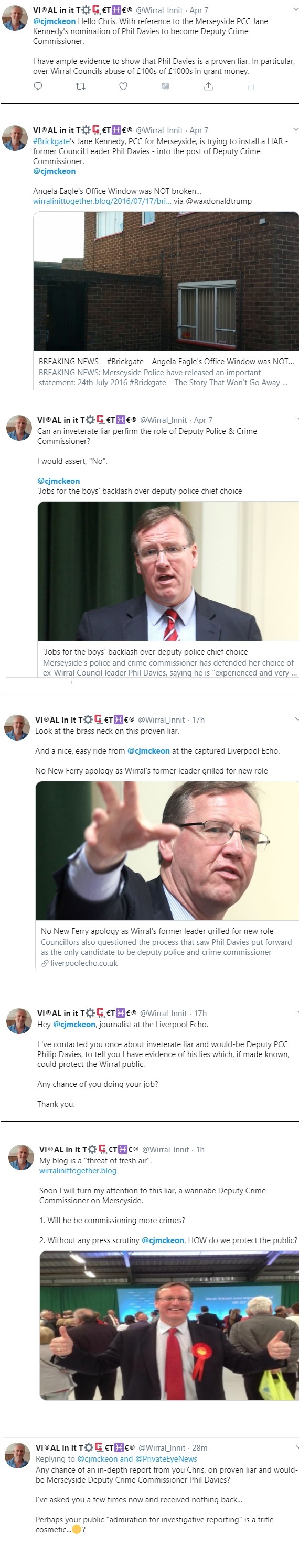 phil davies and cjmckeon echo tweets police crime commissioner